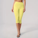 NCLAGEN Sport Leggings Women High Waist Yoga Capris Tight Slim Fit Mid Length Running Sports Pants For Outdoor Fitness Workout