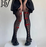 Lolita Bowknot Fishnet Stockings For Women Charming JK Fishnet Stockings White Pantyhose Sexy Hollow Out Pantyhose Elegant SC2U