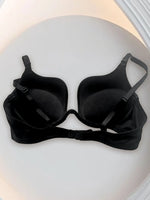 Women's Essentials Deep U Multi-Way Push Up Convertible Low Cut Plunge Bra Underwire T Shirt Bra Add One Cup