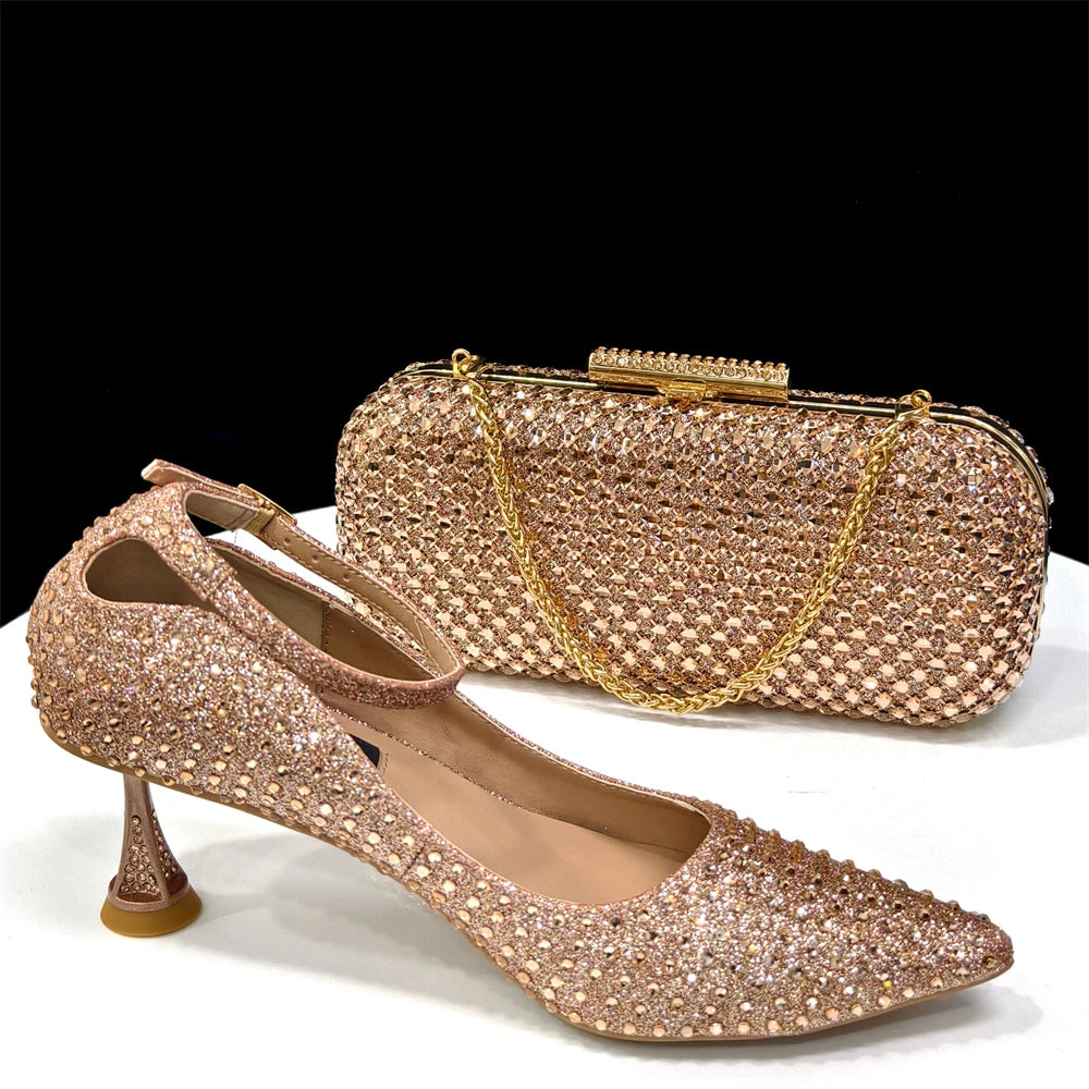 Doershow Italian Shoe and Bag Set New beautiful Women Shoes and Bag Set In GREEN Italian Shoes with Matching Bag set HSH1-1