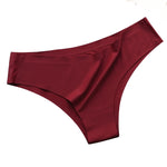 3Pcs/Set Women's Smooth Ice Silk Briefs Low-Rise Ice Silk Brazilian Panties No-Show Breathable Underwear Seamless Bikin