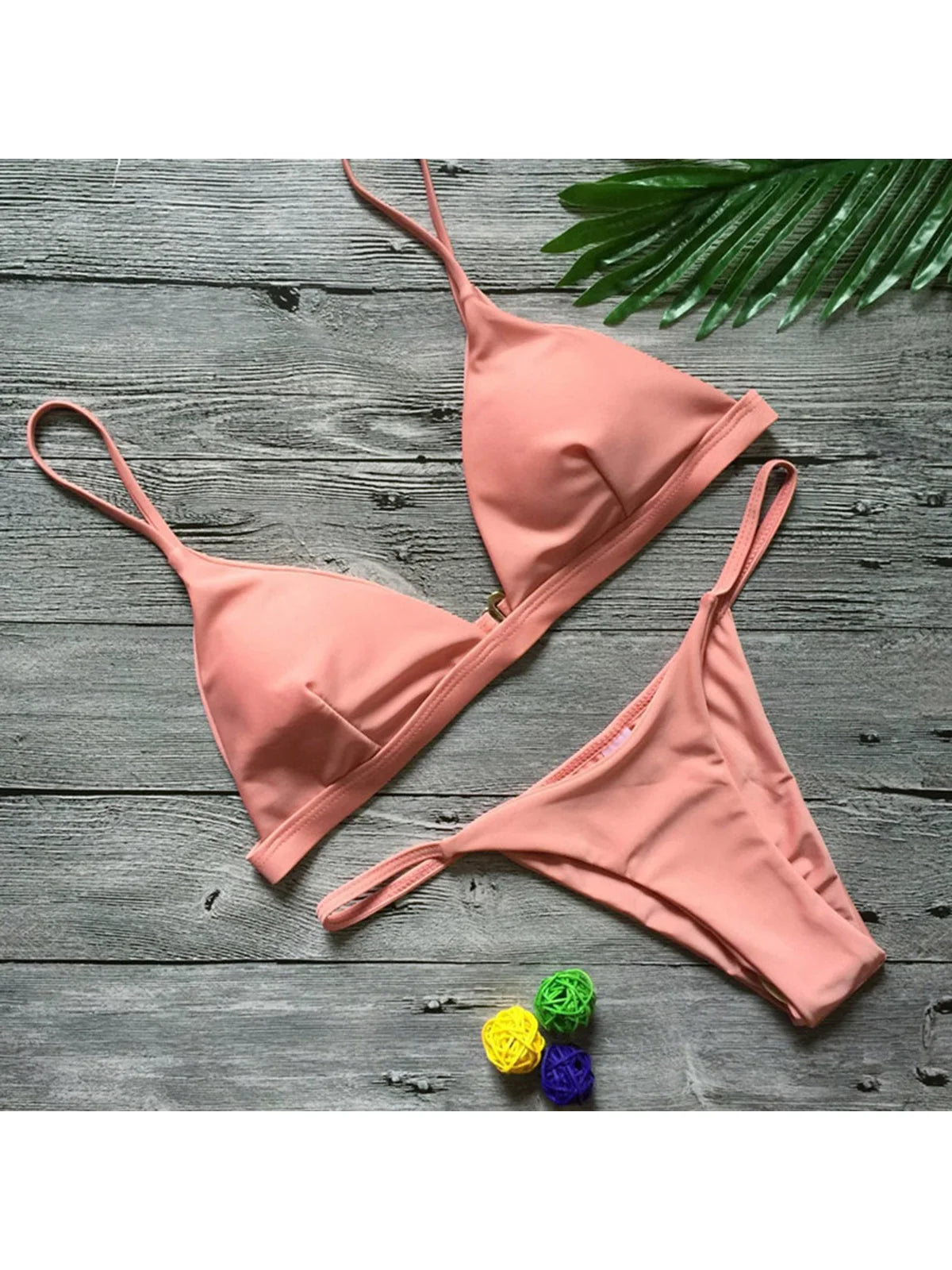New Sexy Padded Brazilian Bikini Women Swimwear Female Swimsuit Two-Pieces Bikini Set Solid Bather Bathing Suit Swim Lady V64A