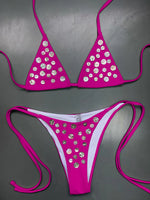 Sexy Brozing Diamond Bikini 2026 Women Luxury White Push Up Bandage Thong Swimsuit Summer Bathing Suit Micro Swimwear Biquini