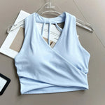 Women's Cross Back Sports Bra Shock Resistant Gathered Sexy Gym Running Bra Summer Yoga Vest Outdoor Comfortable Fitness Wear