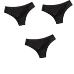 3Pcs/Set Women's Smooth Ice Silk Briefs Low-Rise Ice Silk Brazilian Panties No-Show Breathable Underwear Seamless Bikin