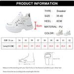 Breathable White Sneakers Shoes Women Mix Color Chunky Platform Sport Sneaker Woman 2025 Lace-Up Thick Bottom Vulcanize Shoes