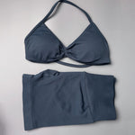 2 Pieces Gym Set Women Workout Clothes Scrunch Shorts Set Halter Sports Bra Fitness Top Woman Sportswear Yoga Set Outfits