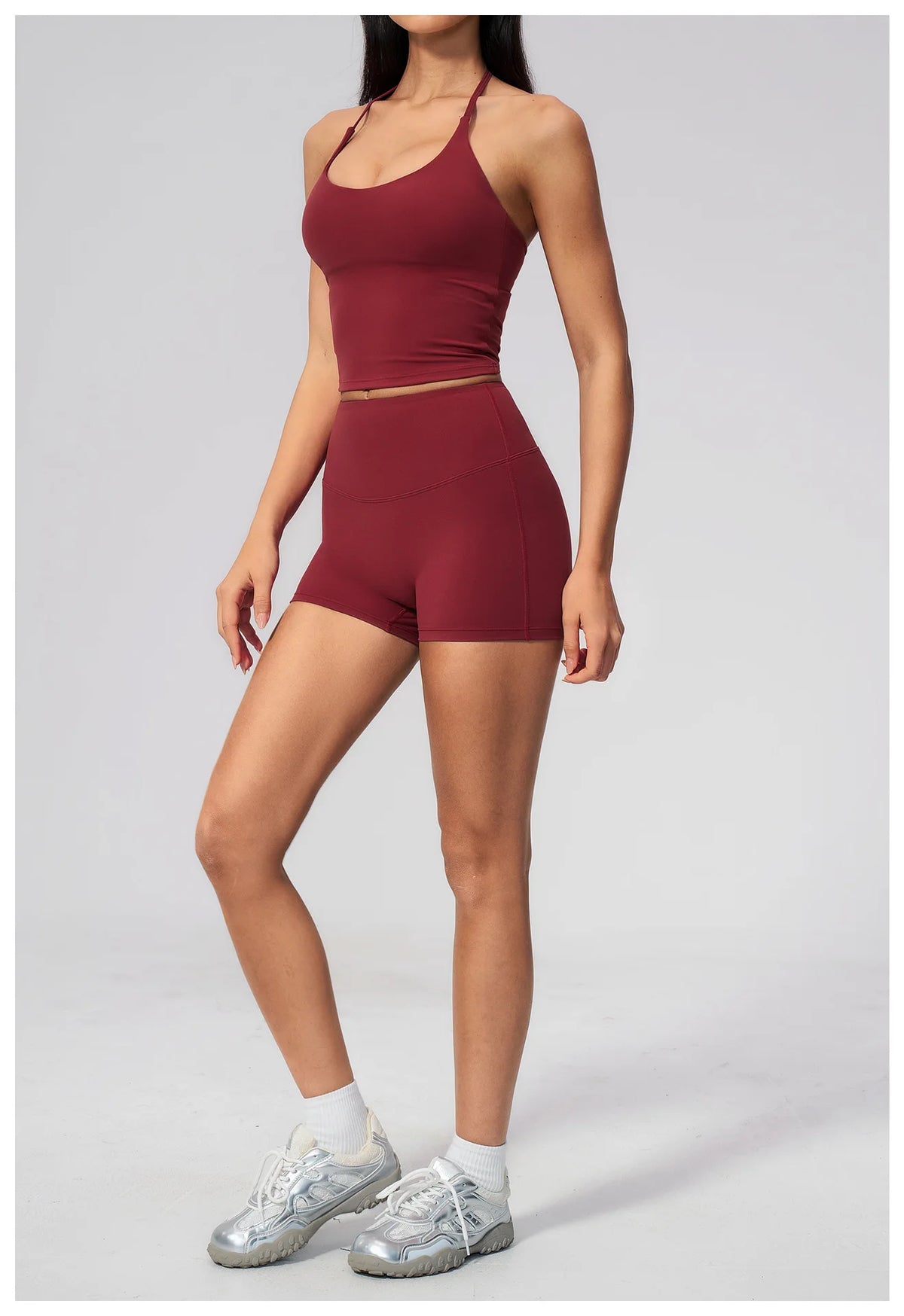 Quick Drying 2 Pcs Yoga Sets Women V Neck Slimming Sports Tank Top High Waist Shorts Fitness Suit Outwear Gym Running Tracksuits
