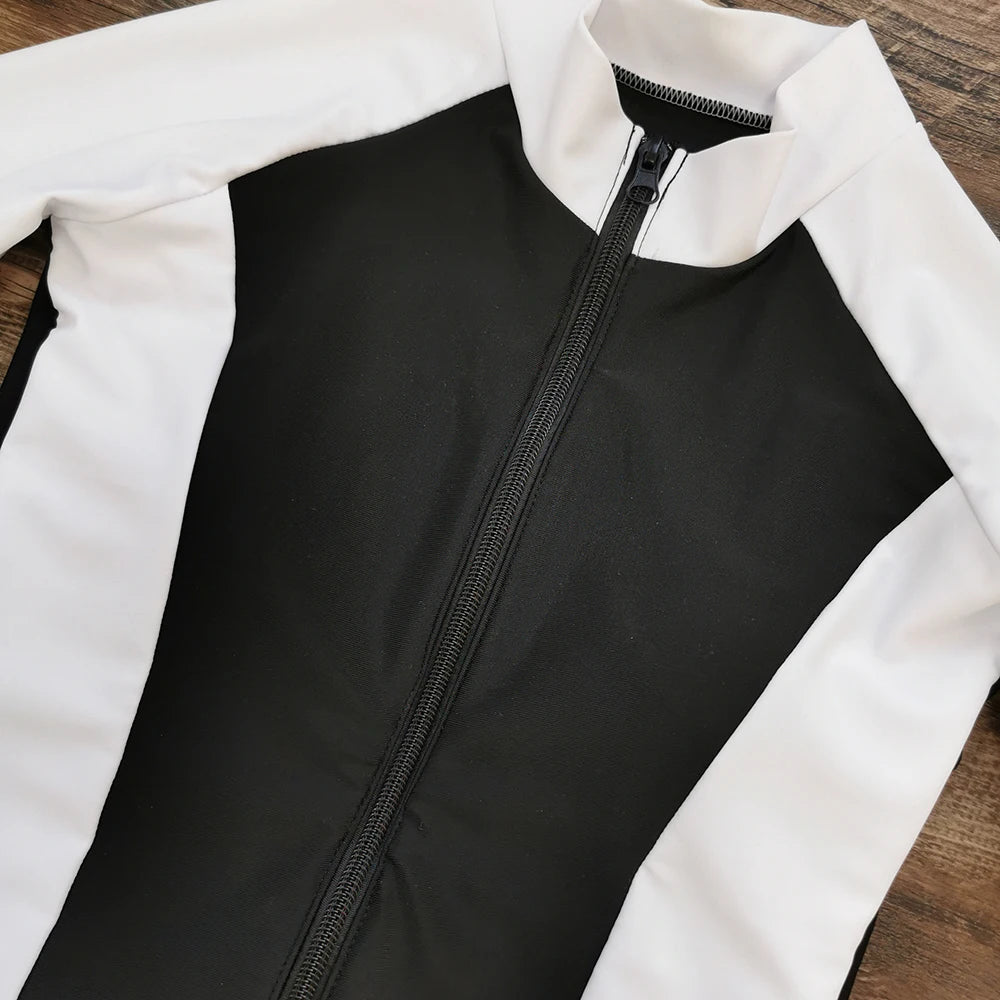 2026 Surfing Sport Swimsuit Long Sleeves Women One Piece SwimsuitSwimwear Solid Monokini Bathing Suit Tropical Bodysuit Female