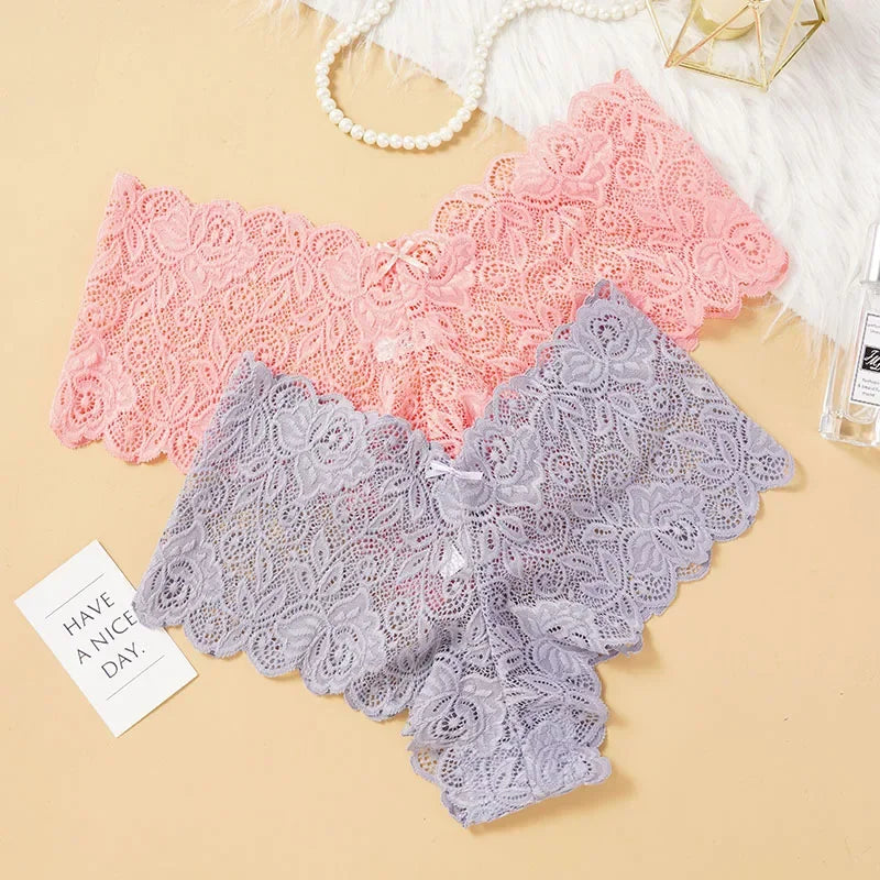 M-XXL Sexy Floral Lace Panties Women Briefs Low Waist Soft Lingerie Cost-Effective Comfortable Underwear Girls Intimate Panty