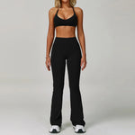Hearuisavy Women's Running Comfort 2Pcs Sports Pants Set High Waist Push Up Workour Sportswear Casual Cycling Jogging Yoga Bras