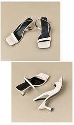 2026 New Women's Summer New Fashion Square Toe Simple Solid Color Sandals Outdoor Open Toe Casual Banquet Party Women's Sandals