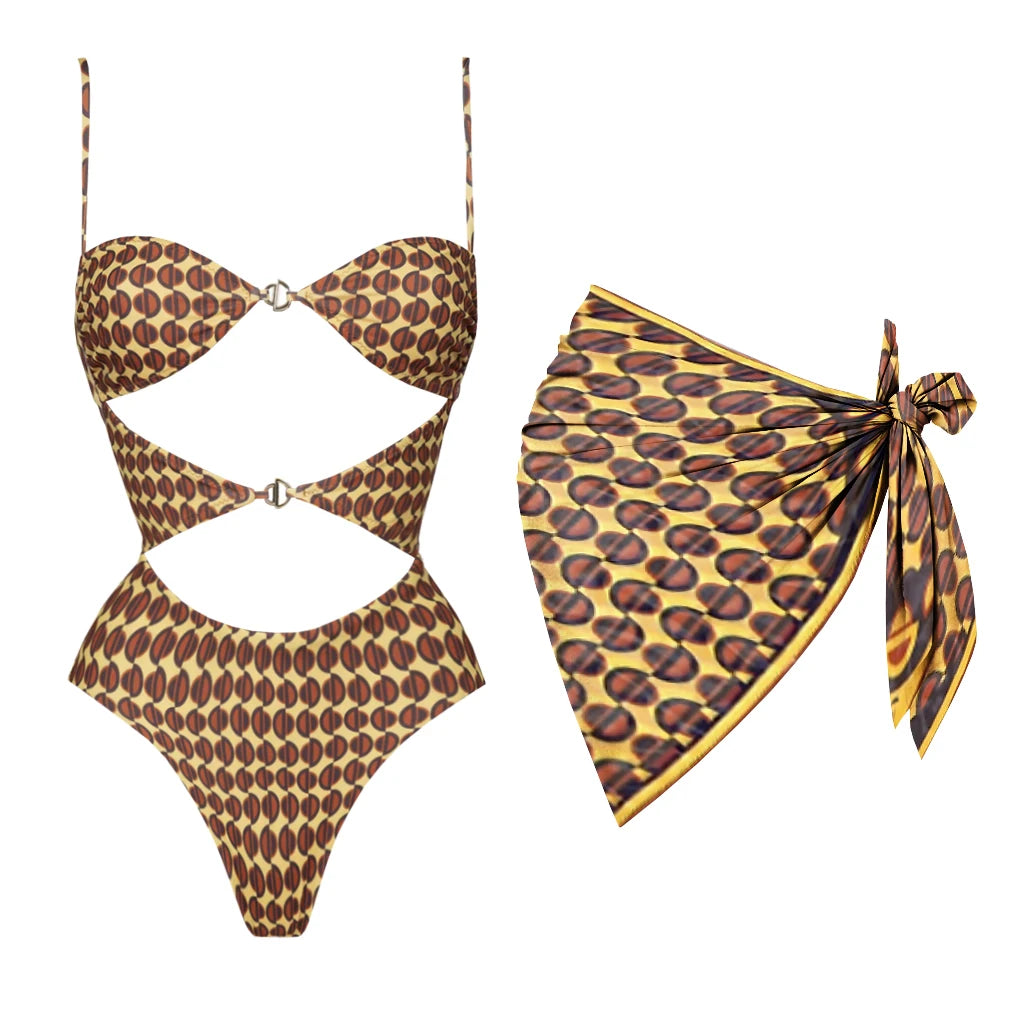2026 3Pcs Bandeau Biquini Women Sexy Bikini Women Swimsuit Printed Swimwear Female Swim Suit Mini Skirt Bathingsuit Beachwear