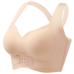 M-6XL Vest Women Seamless Underwear 2 In 1 Solid Adjustable Underwireless Bra Front Buckle Sexy Latex Shapers Humpback Corrected