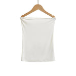 Spring Style Black And White Top Hot Girl Flat Top Tube Top Sexy Off-Shoulder Strap With Chest Pad Beautiful Back Camisole BPVE