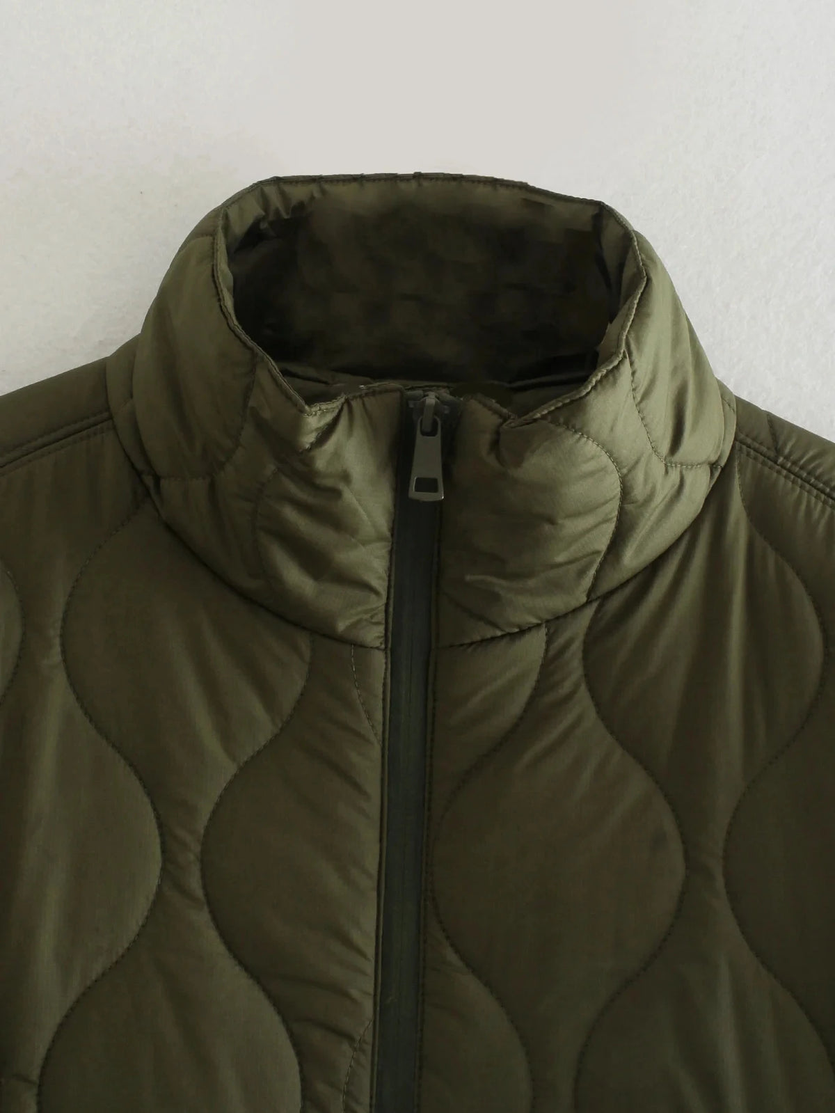 Quilted Argyle Coat Cape Rainproof Jacket Women Winter Jacket Army Green Casual Padded Loose Parkas Oversize Turtleneck Coat