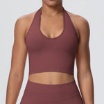 Gym Tops Women Halter Top Gym Vest Woman Sexy Backless Push Up Sport Bras Running Vest Workout Tops Activewear Yoga Fitness Vest