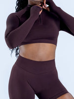 NCLAGEN Impact Crop Zippy Fitness Top Long Women Sleeve GYM Clothes Seamless Running Workout Quick Dry Pilates Sports Yoga Shirt