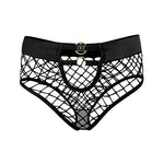 Hollow Mesh Sexy Women's Panties Solid Color Mid High Waist Fishnet Lingerie Ladies Hollow Out Transparent Elasticity Briefs
