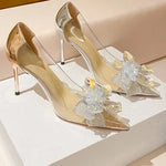 GoldHeels Women Shoes 2026 Spring Pumps Slip on Sandals Ladies Pointed Wedge Latest Transparent Stiletto Basketball Platform L