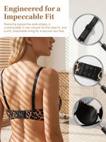 Women Leopard Print Bra 3/4 Cup Push Up Bras Supportive Lift Brassiere Sexy Underwire Lingerie anti-sagging bra B6042