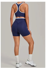 Women's Seamless Yoga Sets Sports Fitness High Waist Hip-lifting Shorts Back Beauty Sleeveless Suits Gym Training Workout Sets