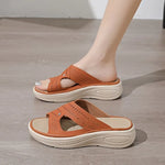2026 Summer New Women's Sandals Platform Shoes Hollowed-Out Breathable Lightweight Heel-Boosting Casual Outdoor Slippers