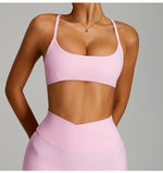 Women Cross Straps Sports Bra Gym Yoga Crop Workout Top Vest High Support Fitness Bralette Push Up Underwear Soft Breathable
