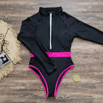 2026 Surfing Sport Swimsuit Long Sleeves Women One Piece SwimsuitSwimwear Solid Monokini Bathing Suit Tropical Bodysuit Female