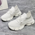 Casual Solid Thick Platform Sneakers for Women Spring 2025 Autumn Breathable Mesh Sports Shoes Woman Outdoor Lace Up Mujer