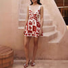 Sweet And Spicy Flower Print Mini Dresses Women Sexy Hollow Out Backless Sleeveless Short Dress Fashion Spaghetti Strap Vestidos