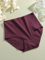 3Pcs women cotton High Waist underwear breathable Striped Panties Female Plus Size Solid Color Briefs comfortable Lingerie S-XXL