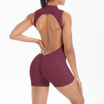 Women's Seamless Yoga Jumpsuit New Beautiful Back & Pleats Hip Lifting Short Jumpsuit Sports Running Fitness Jumpsuit Yoga Suit