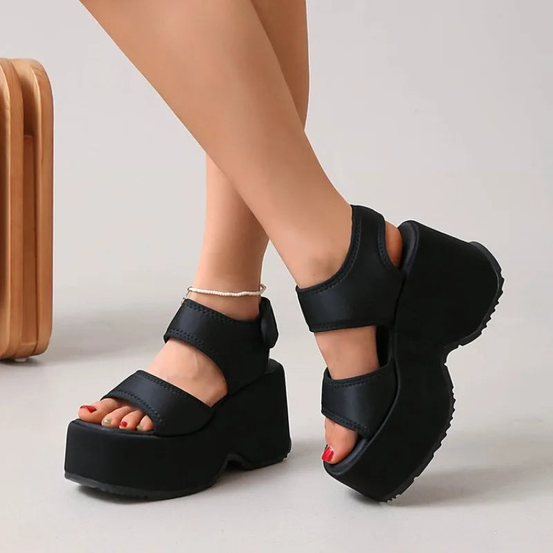 2026 Women's Wedge Heels Slides Height IncreasdHigh Heels Casual Woman Beach Sandals