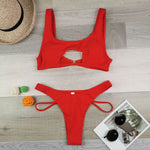 Micro Bikini 2022 Sexy Women Swimsuit Female Rib Bikini Set Push Up Women Swimwear Brazilian Biquini Cut Out Neon Bathing Suit