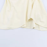 Women's Fashionable Casual Pleated Tube Top Beige Twist Design Strapless Mini Skirt For Women Summer Party Wear Skirt Charm 11AX