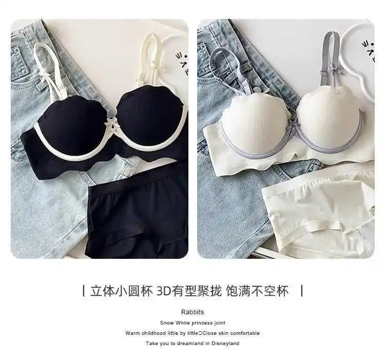 MOYISU Soutien-Gorge Français Sans Armatures 32-38 - Bralette Pureté Anti Affaissement, Set Lingerie Confort Respirant Été Léger