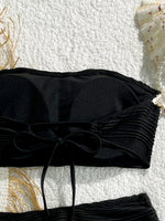 Sexy Bandeau Bikini Set 2025 Women Black Shell Starfish Push Up Drawstring Side High Waist Swimsuit Beach Bathing Suit Swimwear