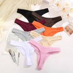 3PCS Seamless Thong Cotton Women Thin Strap Low Waist High Flexibility Panties Sexy Underwear Ladies Briefs T-back Soft Women