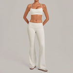Women's Yoga Sets Sports Fitness Sling Cross Beauty Back Bra Training High Waist Hips-Lifting Flare-Pants Suits Gym Workout Sets