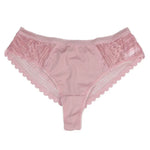 Brazilian Style Ice Silk Lace Girl Panties Hollow Out Sexy Low-rise Women's Hipster Cool Underwear Thong Briefs Lingeries Tanga