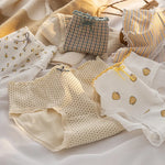 1 Pack Women Ultra-Soft Cotton Briefs Ditsy Floral Gingham Panties Ladies Sexy Lingerie Breathable Mid Rise Underwear M-4XL