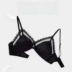 Sexy Thin Triangle Cup Women's bra Tube Top Solid Color Lace Side No Rims Push Up Bra With Padding Gather Backless Bra For Girl
