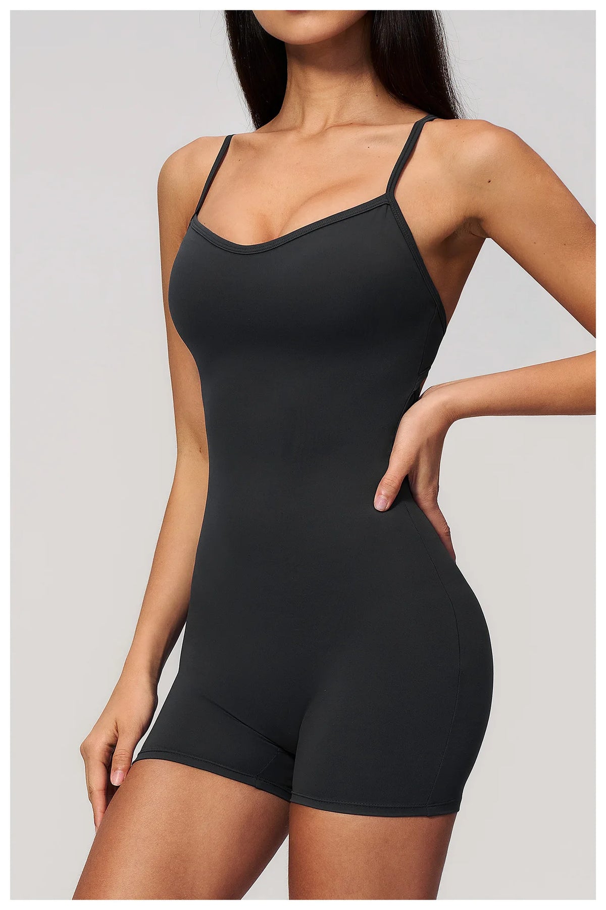 New Cross Back Yoga Jumpsuit Women Tight Sleeveless Hollow Out Sports One Piece Suit Butt-Lifting Shorts Fitness Bodysuits