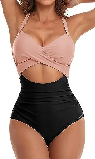 Leopard One Piece Swimsuit 2024 New Halter Push Up Swimwear Women Swimsuit Bathing Suit Beachwear Monokini Female Swimming Suits