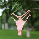 5PCS Women Sexy Cotton Panties Two Belts Hollow Out G-String Thongs Breathable Underwear for Female Solid Color Lingerie S-XL