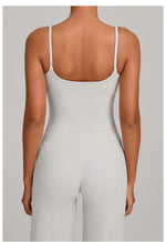 GYM Tank Top With Built In Bra women's Yoga clothing running Square Neck fitness vest beautiful back sports Workout