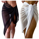 Sheer Wrap Knot Waist Swimsuit Cover Up Skirt Summer Beach Dress Wrap Bikini Wraps Scarf Swimwear Cover Ups Women Bikini Shawls