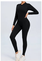 Women Sportwear Yoga Jumpsuit Zip Long Sleeve Back Open Outfit Fitness Tracksuit Tight One-piece Gym Overalls Sports Bodysuit