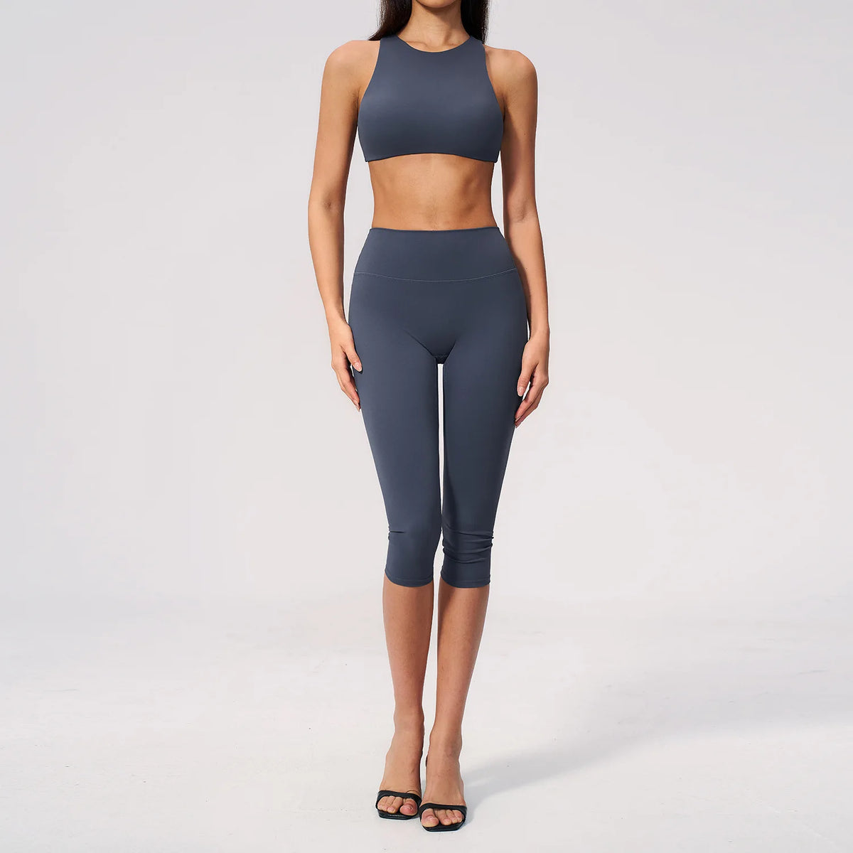 Yoga Capri Pants Set 2PCS Yoga Suit Sports Set Women Clothes Gym Set Women Tracksuit Running Workout Athletic Wear Yoga Clothing